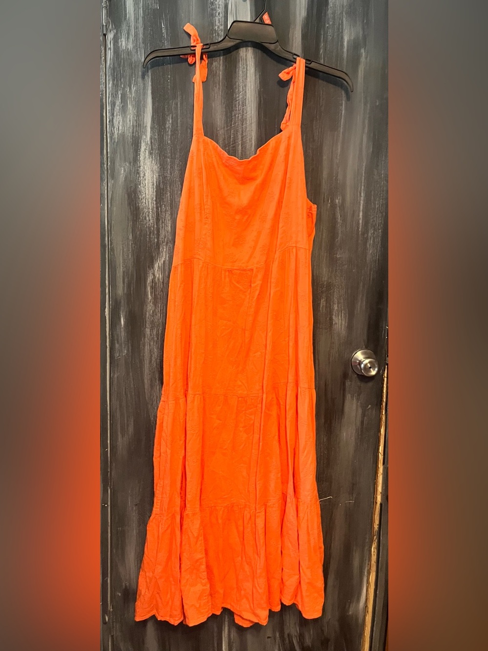 Tie-Shoulder Orange Maxi Dress xxl